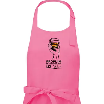 Kuchyňská zástěra Whisky - propíjím se už 50 let - Dámská zástěra na vaření - Univerzální velikost ( Růžová )