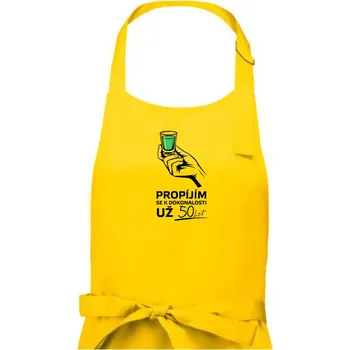 Kuchyňská zástěra Zelená - propíjím se už 50 let - Dámská zástěra na vaření - Univerzální velikost ( Žlutá )