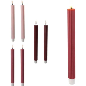 Svíčka LED svíčka 2ks 250mm květinová povrchová úprava s časovačem a dálkovým ovladačem, mix barev