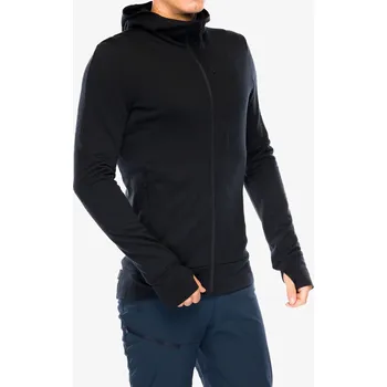 Pánská móda Mikina s kapucí Icebreaker Merino 260 Quantum IV LS Zip Hoodie - black