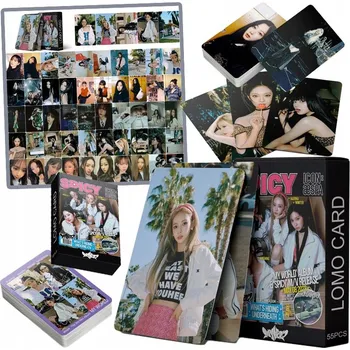 Obraz 55 SZT NOWY IDOL ALBUM PERIFERNÍ PLAKATÓW ZDJĘĆ KART LOMO AESPA SPICY