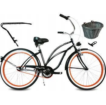 Městské kolo Dámské městské kolo RoyalBi 26 palců černé matné s nosičem