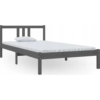 Postel Rám postele z masivního borovicového dřeva 205,5 x 105,5 x 69,5 cm, šedá