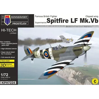 Plastikový model Kovozávody 1/72 Spitfire LF Mk.Vb 'Clipped Wing' (3x camo)