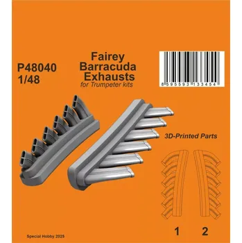 Plastikový model CMK 1/48 Fairey Barracuda Exhausts (TRUMP)