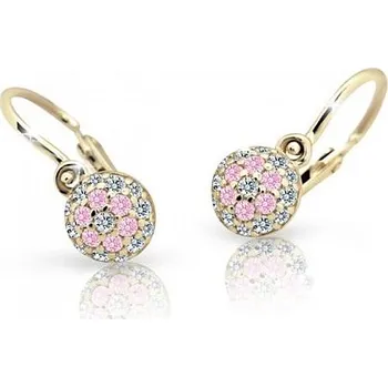 Šperk Cutie Kids Jewellery c2150-10-20-x-1 Zlaté dětské náušnice na brizuru Cutie C2150 Pink – zlatý šperk ryzosti 585/1000 v Dárkovém balení s Certifikátem GBEYR-00307
