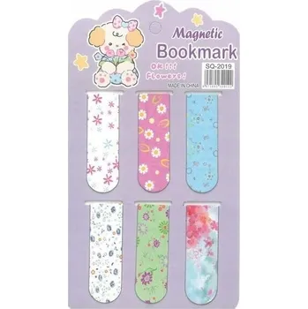 Doplněk ke knize Magnetická záložka do knih s květinovým motivem, 6 kusů