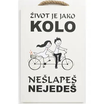 Dřevěný obraz "Kolo" 20x30 cm CZ/SK tištěné na dřevo bez rámu Jazyk: SK