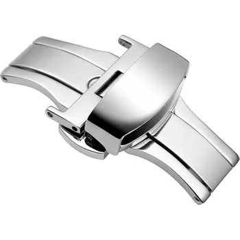 Řemínek na hodinky Motýlková spona 22 mm stříbrná