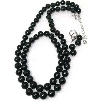 Souprava šperků Sada šperků onyx 8 mm – elegantní náhrdelník z přírodního kamene