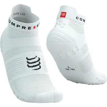 Pánské ponožky Compressport Pro Racing Socks V4.0 Run Low white/black - EU 39-41