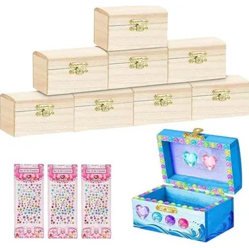 Úložný box 8 mini truhel s pokladem k malování, řemeslná truhla s pokladem pro dětské narozeninové oslavy,
