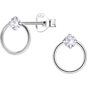 Náušnice Stříbrné náušnice Circle se Zirkonem Ag 925/1000