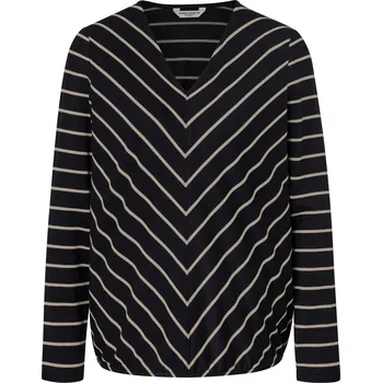 Dámské tričko 694078 - Tchibo - Halenkové triko z modalové směsi s proužky - pro ženy - vel. S 36/38 - barva: černá/s proužky