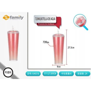 Dvojitý hrnek 720 ml s brčkem 1 Ks