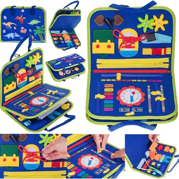 Dřevěná hračka SENZORICKÁ MANIPULAČNÍ TABULE MONTESSORI VZDĚLÁVACÍ KUFŘÍK DÁREK XXL