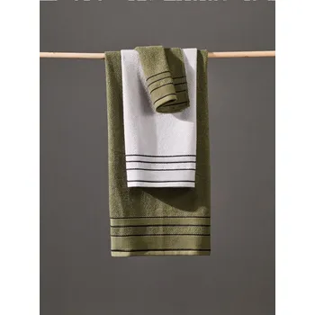 Ručník Sinsay - Bavlněný ručník s pruhy - zelená - 367GS-78X - 367GS-78X-ONE