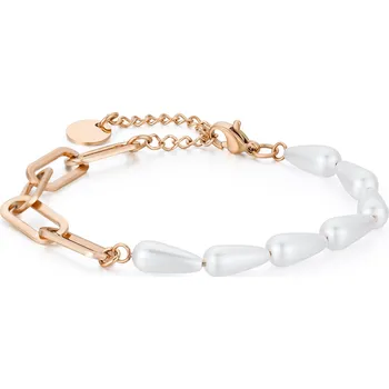 Šperk Troli Půvabný bronzový náramek s perlami VWSB001RG + 2 měsíce na vrácení zboží