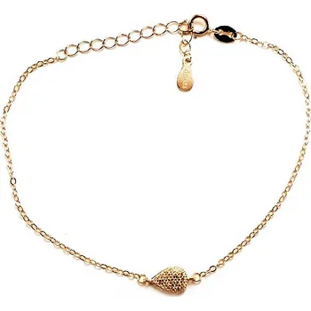 Náramek Rose gold stříbrný náramek kapka se zirkony