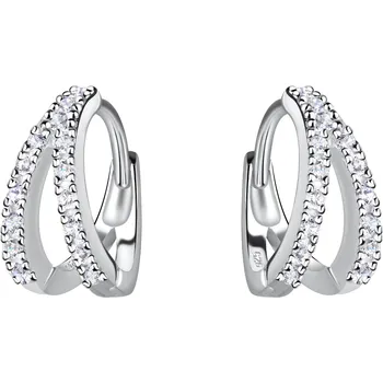 Náušnice Stříbrné náušnice Double Line se Zirkony Ag 925/1000