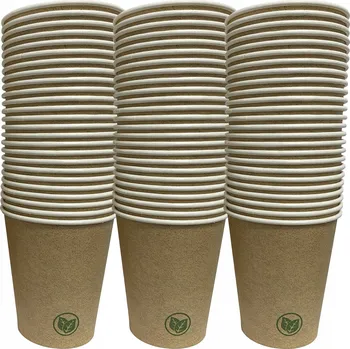 Jednorázové nádobí Jednorázové kelímky papírové 300ml KRAFT 50 Ks.
