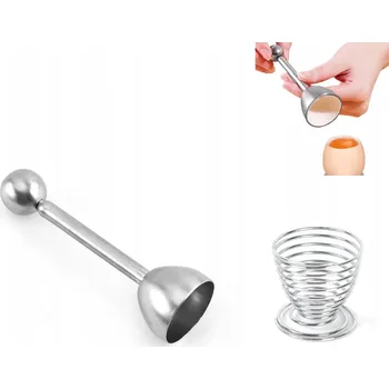 Stojánek na vajíčko NĚMECKÝ OCELOVÝ KRÁJEČ VAJEC + OCELOVÝ KALÍŠEK NA VEJCE