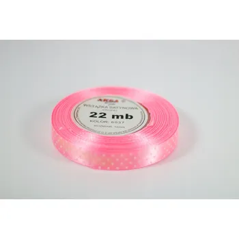 Stuha SATÉNOVÁ STUHA 12MM S PUNTÍKY Růžová