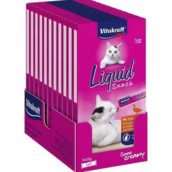 Pamlsek pro kočku Vitakraft Tekutá pochoutka pro kočky s kachnou a glukanem 6x15g