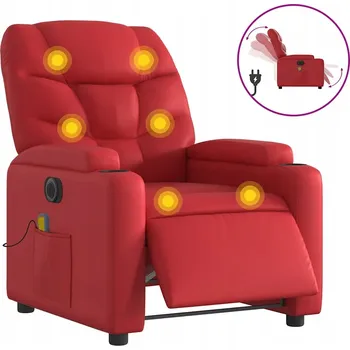 Křeslo Masážní křeslo VidaXL červené