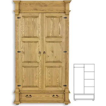 Ložnice Skříň SF838 povrchová úprava - včelí vosk Přírodní včelí vosk