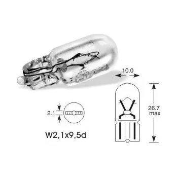 Autožárovka ELTA 435-820498 435-820498 - Žárovka 12V 5W W2,1x9,5d sklo (435-820498)