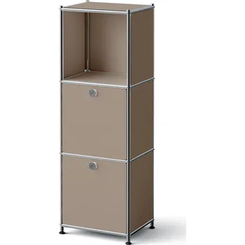 Komoda 726409 - Tchibo - Kovová komoda »Cn3 Slim Line« se 2 výklopnými dvířky, hnědošedá