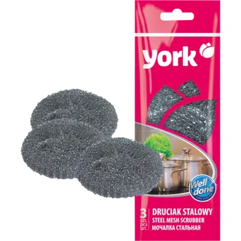 York 4003010 Drátěnka na nádobí černá 3 ks