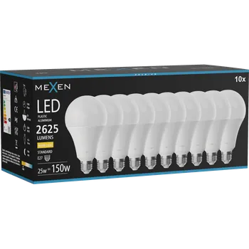 Žárovka Mexen Nova 10x LED žárovka E27, A95, 25W, Teplá - 3000K, 2625 lm - L100-E27-2530-01x10 Żarówki LED