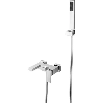 Besco Modern/Varium vanová baterie se sprchou, black, BW-MVS-CH