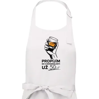 Kuchyňská zástěra Whisky - propíjím se už 50 let - Pánská zástěra na vaření - Univerzální velikost ( Bílá )