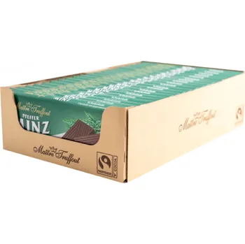 Čokoláda Maitre Truffout hořká čokoláda s mátovou náplní 20x100g - VÝHODNÉ BALENÍ