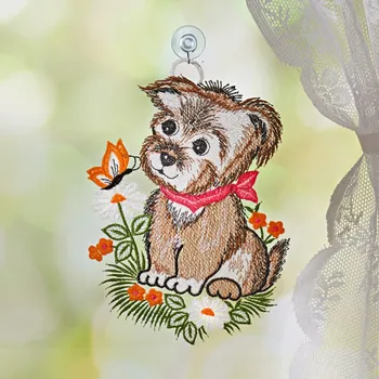 plyšák 3Pagen Obrázek na okno Pejsek 22 x 16 cm