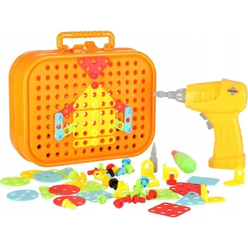 ostatní stavebnice Stavebnice - skládačka v kufříku, kreativní mozaika + šroubovák