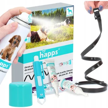 Antiparazitikum pro psa Obojek PROTI KLÍŠŤATŮM pro psa 60 cm + Kleště/Pinzeta NA ODSTRANĚNÍ KLÍŠŤAT + Kapky PROTI BLECHÁM KD