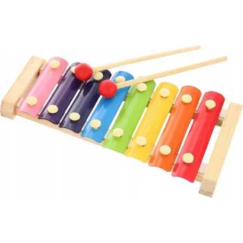 Dřevěná hračka DŘEVĚNÉ CYMBÁLKY PRO DĚTI - 8 TÓNŮ, BAREVNÉ