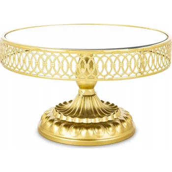 Podnos zlatá kovová skleněná glamour podnos dekorace palácová