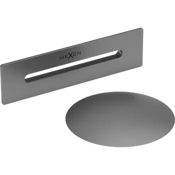 sítko a zátka do dřezu Mexen Mexen, odtoková zátka typu ClickClack a krytka pro přepad, grafitová matná, 5100-95