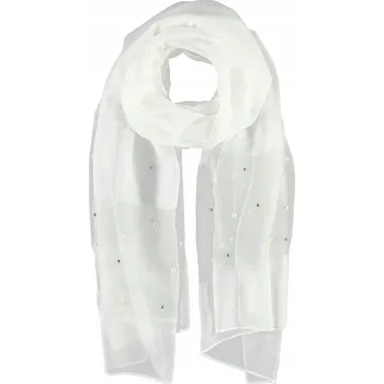 Šála Dámská šála s perličkami bílá Passigatti, vel. 85 x 185 cm