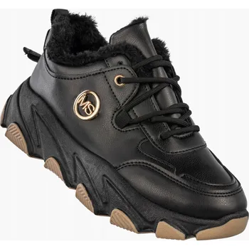 Dámská zimní obuv Dámské Sneakers Zateplené Ekokůže Zimní Kotníkové Boty Sportovní Obuv Černé 38