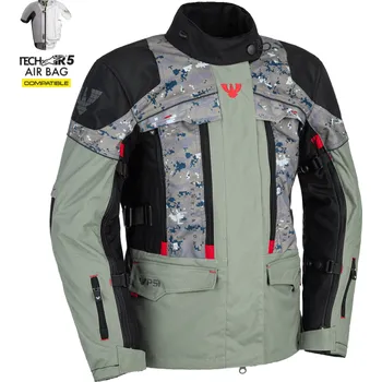 Moto oblečení Bunda PSí MADERA textilní dámská šedá/černá/čevená 40