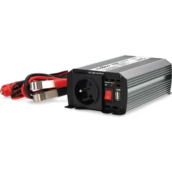 Měnič napětí NEDIS měnič napětí/ modifikovaná sinusoida/ 12 V DC/230 V AC 50 Hz/ 300 W (600 W špička)/ USB-A/ 1x zásuvka type E