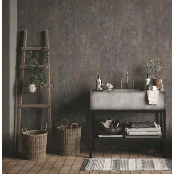 Tapeta ŠEDÁ VINYLOVÁ TAPETA NA VLIESU KAMENNÉ DLAŽDIČKY