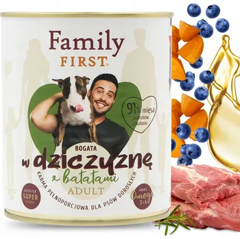 Krmivo pro psa Family First Vlhké krmivo zvěřina s batáty 800g