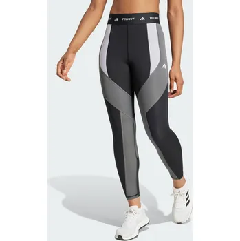 ADIDAS Legíny Techfit 7/8 Colorblock L KAŠTANOVÁ|ČERNÁ|ŠEDÁ